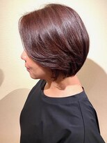 ヘアーグロウ&nbsp;30代40代50代大人ショート前髪なしショートレイヤーバーガンディ