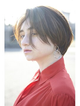 ピズム(PISM) 前髪なしショート/ショコラアッシュ/ヘルシースタイル/ミニボブ