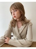 ミルクティーベージュセミロング