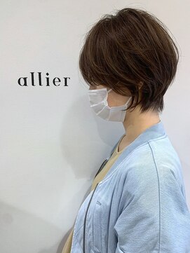 カルムアリエ(CALME allier) 丸みのあるショート　生えグセ補正　ピーチベージュ