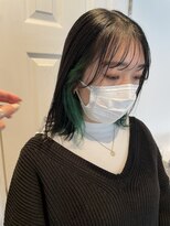 ジョリ(joli)&nbsp;お客様STYLE/インナーカラー/グリーン/エメラルドグリーン