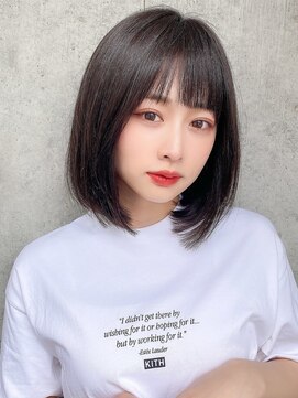 サロウィンフレンテ 新宿三丁目(SALOWIN Frente) 石塚／大人可愛いぱっつん黒髪ミディアムボブ10代20代30代新宿