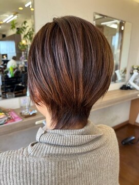 ブラウン(BROWN) ショートへばっさりカット