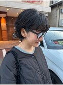 30代40代50代大人かわいい小顔ショートボブ耳かけ重めバング