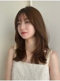 美髪レイヤーカット/顔まわりレイヤー/くびれロングレイヤー