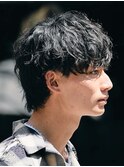 シャドウウルフパーママッシュ無造作波巻きスパイラルパーマ