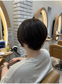 グレージュショートボブ◎透明感×暗髪×大人可愛い小顔