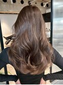 ロング韓国ヘア顔周りレイヤーココアベージュ_ba575451
