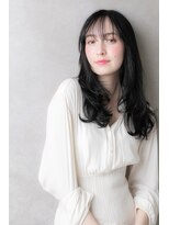 カバーヘア ブリス 川口(COVER HAIR bliss) 黒髪アッシュブラック大人巻き小顔ロングT2川口20代30代40代