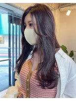 ヘアーサロン アウラ(hair salon aura)&nbsp;【aura】顔まわりレイヤースタイル　バイオレットグレージュ
