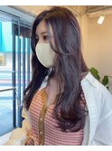 【aura】顔まわりレイヤースタイル バイオレットグレージュ