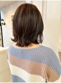 福山市美容院Caary人気 レイヤー外ハネミディアムスタイル