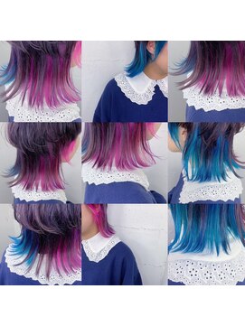 キジ(KIJI) ★キャンディーブルー×キャンディーピンク×インナーカラー★