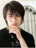 斜めバングポイント！無造作セクシー黒髪ボブウルフD草加