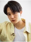 韓国ヘアカルマパーマコンマバングセンターパート黒髪ニュアンス