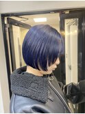 ネイビーカラー レイヤーボブ