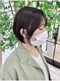大人可愛いショート/小顔/ハイライト/白髪ぼかし/30代/40代