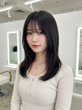 グルグル 下総中山店(GULGUL) 下総中山/ミディアム/顔周り/レイヤーカット/ブリーチなしカラー