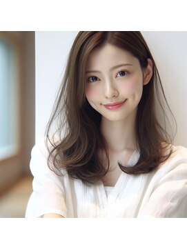 ★艶感ワンカールナチュラルカールフェミニンチェリーブラウン