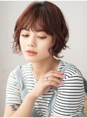 前下がり×くせ毛風ショートボブ