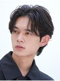 大分フェザーパーマメンズカットラウンドマッシュツーブロック