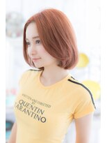 ミック ヘアアンドビューティー 大山店(miq  Hair&Beauty)&nbsp;ラブセンターパート★ピンクカラー重軽Aラインボブb