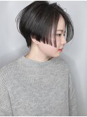 【morio 原宿】黒髪ハンサムショート 前髪なし 小原