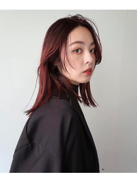 シーム(SEAM) wine red color / center bang