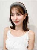 黒髪クラゲヘアーオリーブグレー小顔ココアベージュ