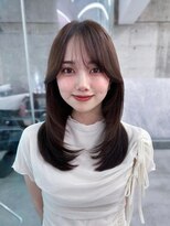 フィヴェント(Fivent) 黒髪ボブルフネビージュ小顔ワンレン顔まわり韓国レイヤーカット