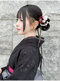 卒業式　カチモリヘア　編み下ろし　ロング　袴ヘア　大阪