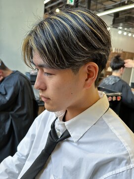 エルマーク 京都河原町(L-MARK) ハイライトセンターパートメッシュダブルカラーツーブロック