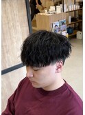 大分メンズツイストスパイラルパーマ刈り上げマッシュショート
