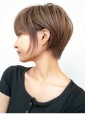 グランマッシュ/細めハイライト/ショート/白髪ぼかし/小顔原宿