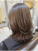 レイヤースタイル前髪ありイメチェン30代40代50代60代ミディアム