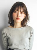 シースルーバング 顔周りレイヤー 美髪 ブラウンベージュ 艶髪