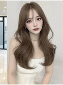 韓国ヘア 韓国レイヤー 顔周りレイヤー &nbsp;ココアブラウン 20代