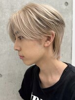 サンクマーケット 渋谷(cinq MARKET)&nbsp;渋谷メンズブリーチカラーミルクティーベージュセンターパート