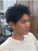 スパイキーショート/アップバング/ツーブロック/メンズ/眉毛