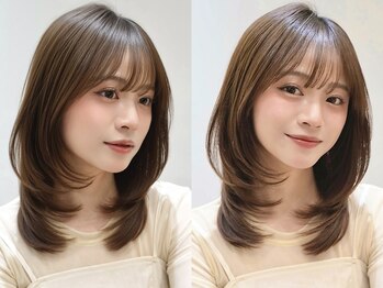 バイオレット 表参道店(Violet)の写真/顔周りレイヤーの似合わせに定評あり◎小顔魅えも扱いやすさも叶えるVioletのオーダーメイドレイヤー＊