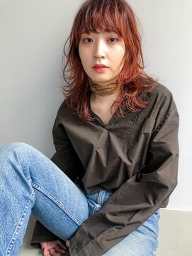 ハル ヘアスタジオ(haRu hair studio) マッシュウルフ×ハイトーンオレンジ
