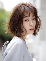 エムスラッシュ 新百合ヶ丘(M.SLASH) 【M.SLASH】シースルーバングくせ毛風ミディ/暖色系カラー