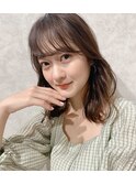 抜け感ミディアムレイヤー/大人可愛い/20代30代40代