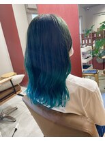 ディードットログ 大和西大寺店(D.Log)&nbsp;アクセントグリーン＊ケアブリーチ　グラデーション　大和西大寺