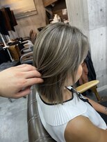 ラフ(LAFF) #バレイヤージュ#グレージュカラー#ボブウルフ#ココアベージュ