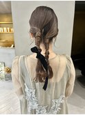 ヘアセット編み下ろしヘア20代30代結婚式参列ヘア/中西