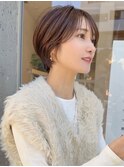 流し前髪小顔つや髪顔まわり簡単スタイリングショートボブヘア