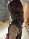 【三ツ井純】アッシュグレージュ ゆるふわミディ ほつれパーマ