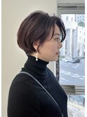 フェミニンロング40代60代タッセルボブ前髪レイヤーボブ