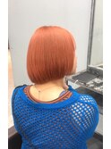 ミニウルフチェリーブラウンホワイトグレージュフェザーパーマ